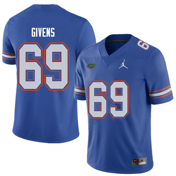 Jordan Brand Men #69 Marcus Givens Florida Gators College Football Jerseys Sale-Royal - Click Image to Close